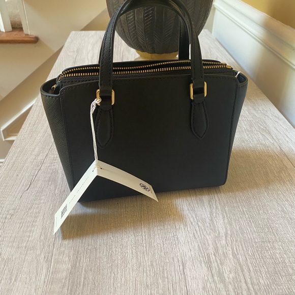 NWT TORY BURCH EMERSON MINI TOP ZIP TOTE BLACK LEATHER CROSSBODY SATCHEL SOLD‼️ - Picture 3 of 10